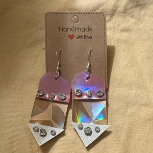 Handmade Pencil ✏️ Earrings with Studded Rhinestones